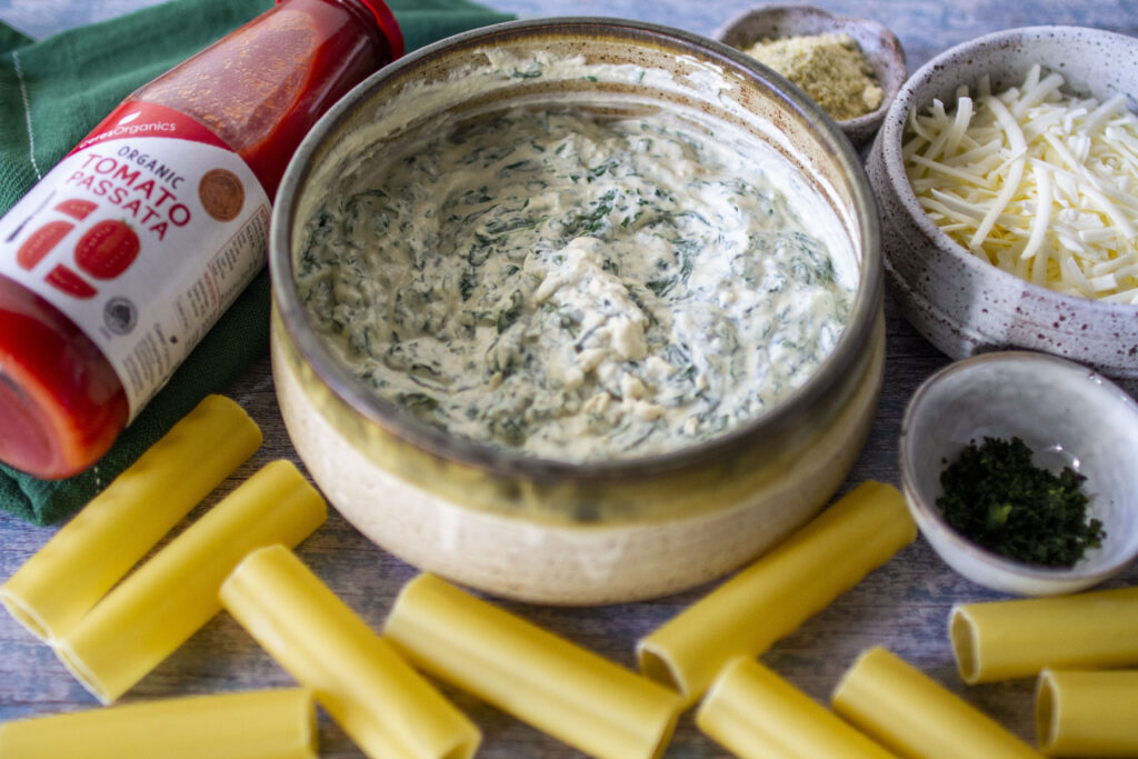 Vegan Spinach and Ricotta Cannelloni Ingredients